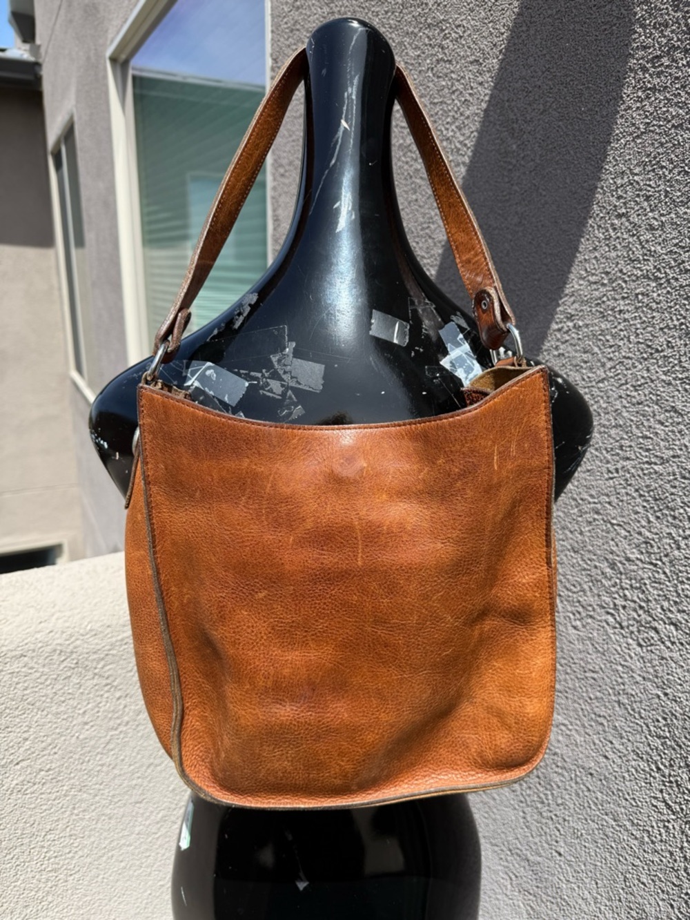 Two Bar West Genuine Leather Shoulder Bag W/ Turquoise Stone Concho- Western - Picture 5 of 7